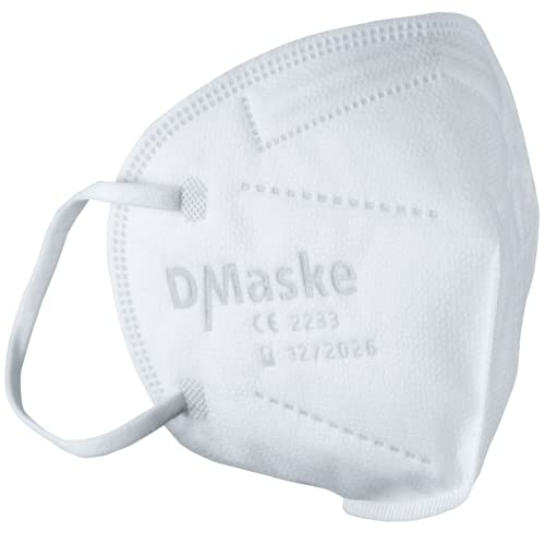 DMaske FFP2 Atemschutzmaske 50 Stück - Deutscher Hersteller - CE zertifiziert EN 149:2001 + A1:2009 - Klimaneutral produzierte Maske