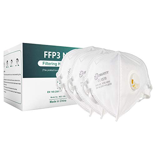 10X FFP3 Maske CE Zertifiziert Schutzmaske Mundmaske, 6-Lagen-Atemschutzmaske, Staub-Atemschutzmasken Faltbare Staubschutzmasken Mund-Nase Gesichtsschutz Norm EN149:2001+A1:2009 mit Ventil 10Stück