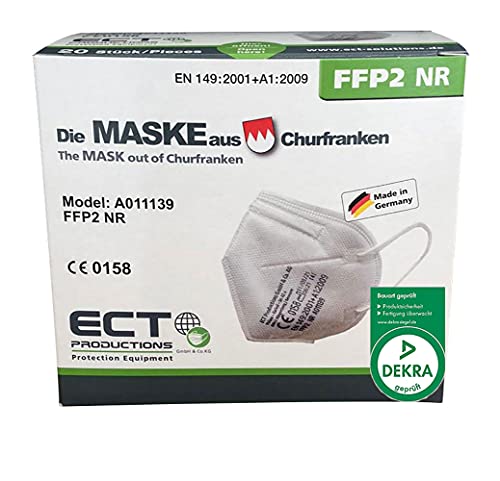 RESP ECT FFP2 Masken DEKRA geprüft aus Deutschland - FFP2 Maske (NR) MADE IN GERMANY - Premium Atemschutzmaske FFP2 ohne Ventil (20 Stück)