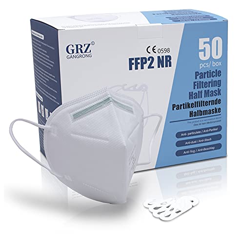 GRZ GR200 FFP2 Maske 50 Stück einzelverpackt Masken FFP2 CE zertifiziert Mundschutz Maske Atemschutzmaske inkl. Plastikhaken