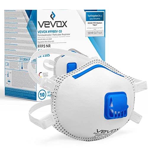 VEVOX FFP3 Masken - Im 5er Set - mit Komfort Plus Abdichtung - Atemschutzmaske FFP3 mit Ventil - Für den zuverlässigsten Schutz